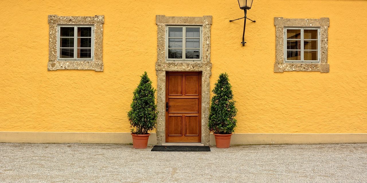 entrance, door, house facade