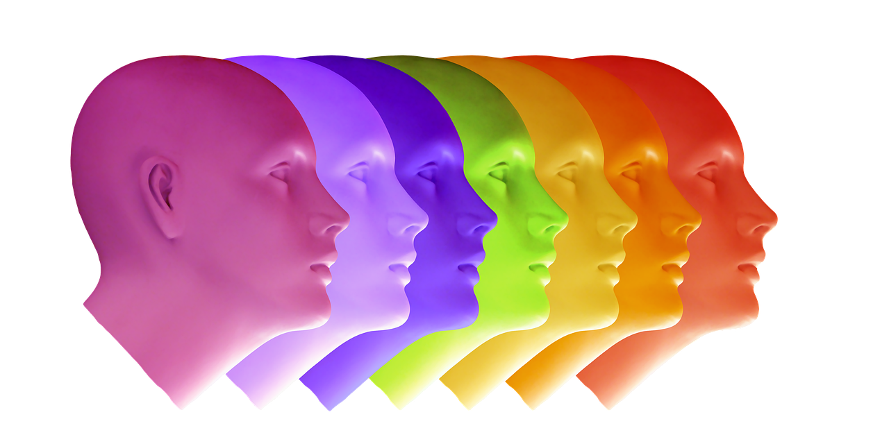head, nature, person, face, man, portrait, masculine, profile, view, look, rainbow, rainbow colors, group, row, psychology, psychology, psychology, psychology, psychology, psychology